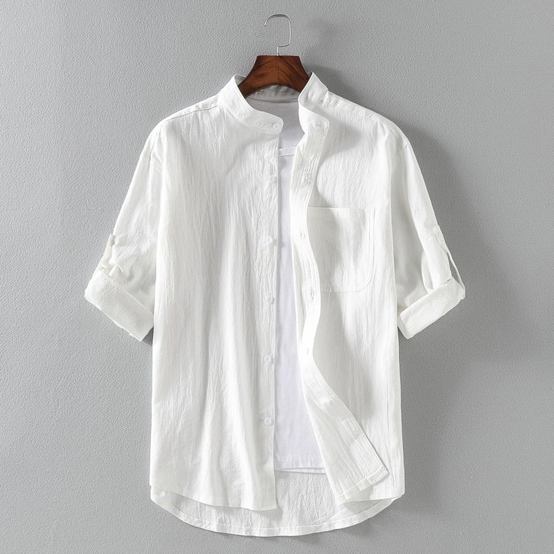 Men's short sleeve linen shirt