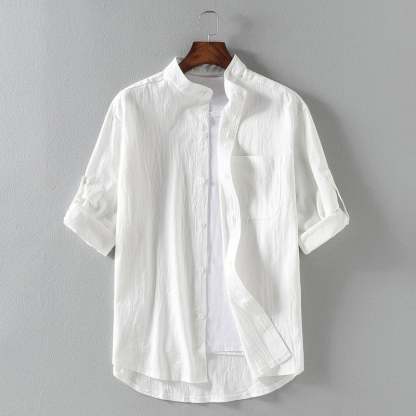 Men's short sleeve linen shirt