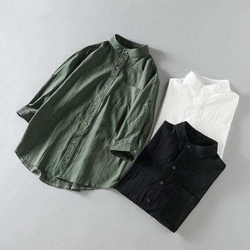 Men's short sleeve linen shirt