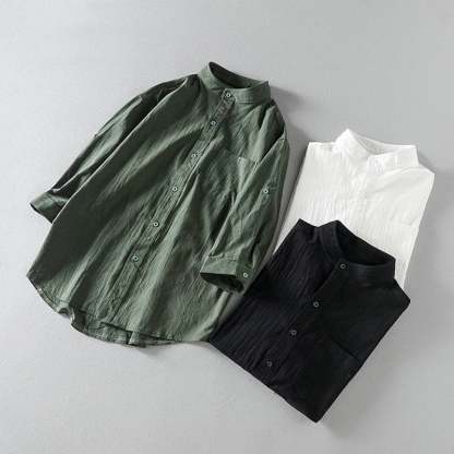 Men's short sleeve linen shirt