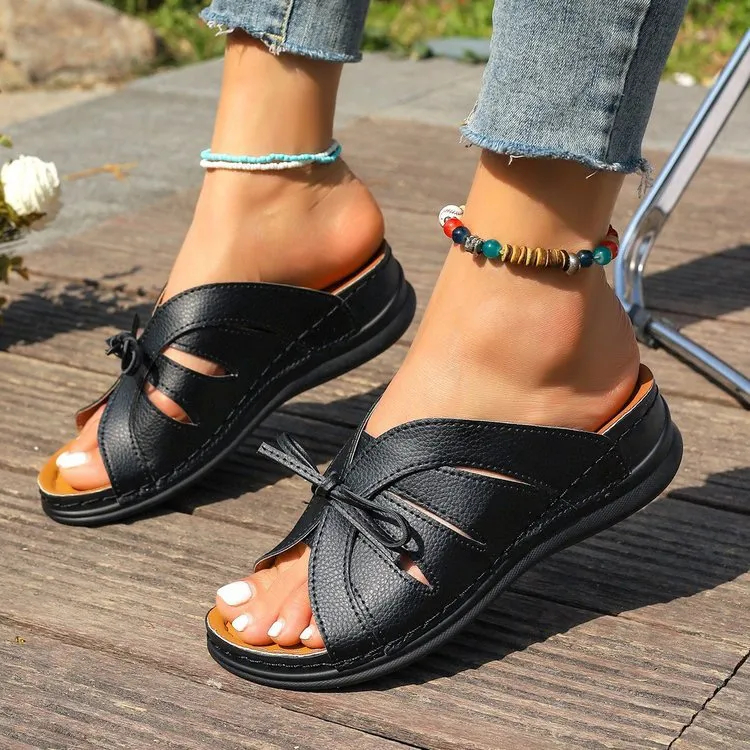 🔥LAST DAY 70% OFF -WOMEN'S COMFORT BOWTIE SLIDE SANDALS