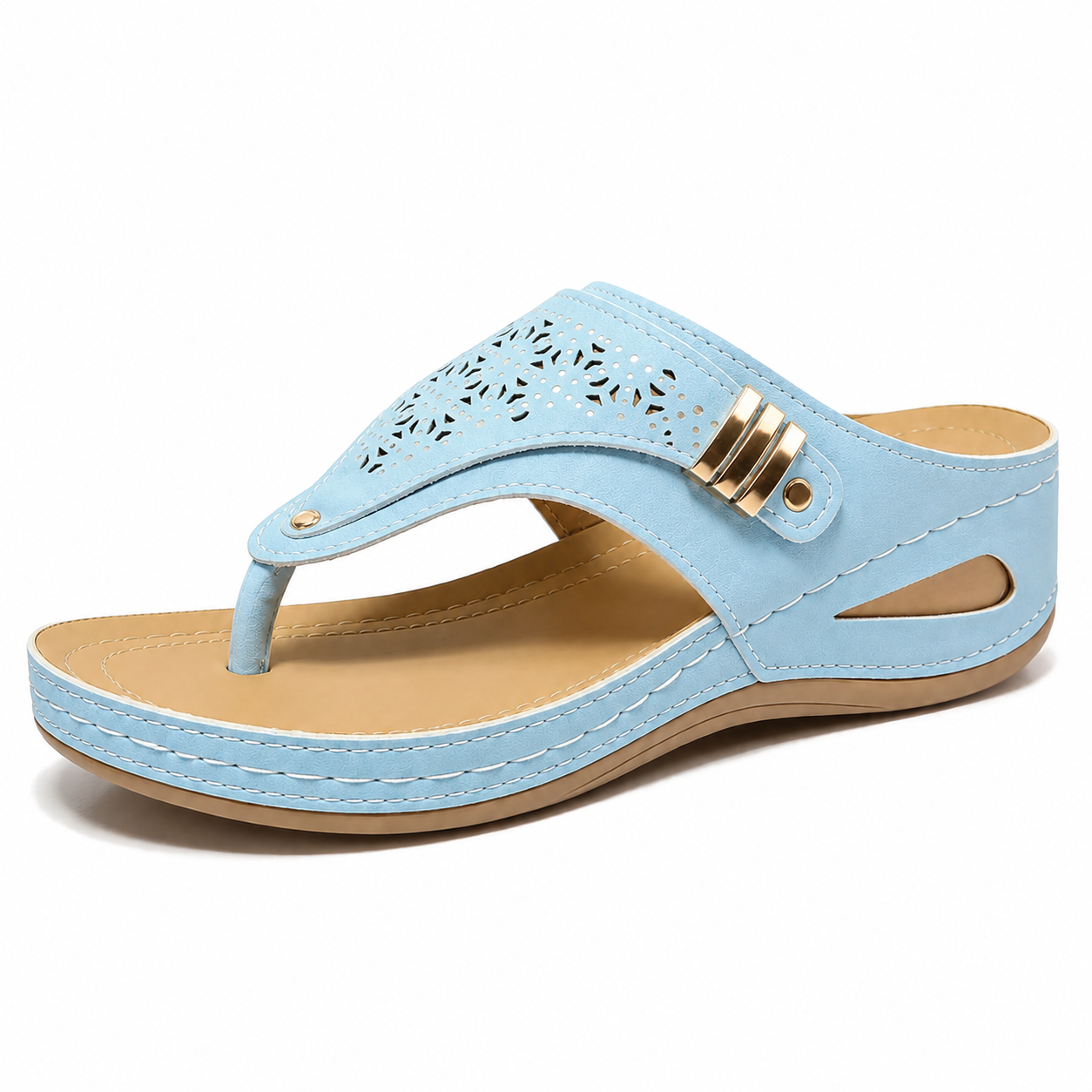 Flip Flops for Women Wedge Sandals with Arch Support Wedge Heel Vintage Wide Width Sandals