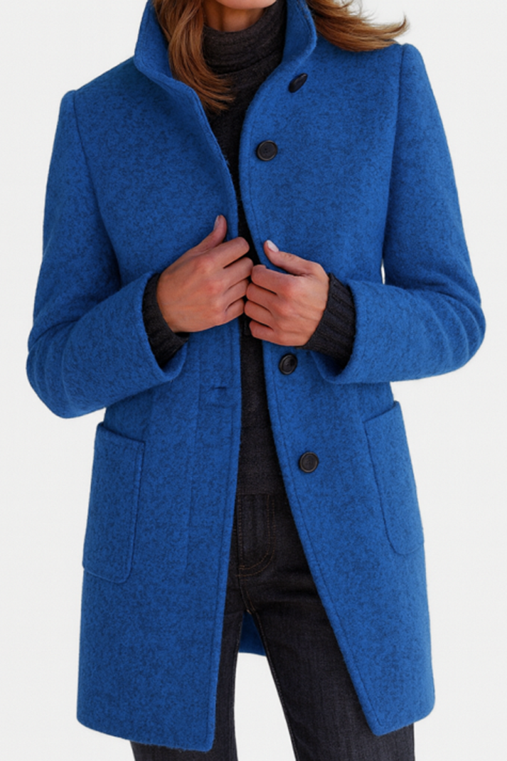 veloraea | Women’s Elegant  Vintage Stand Collar Wool Winter Coat