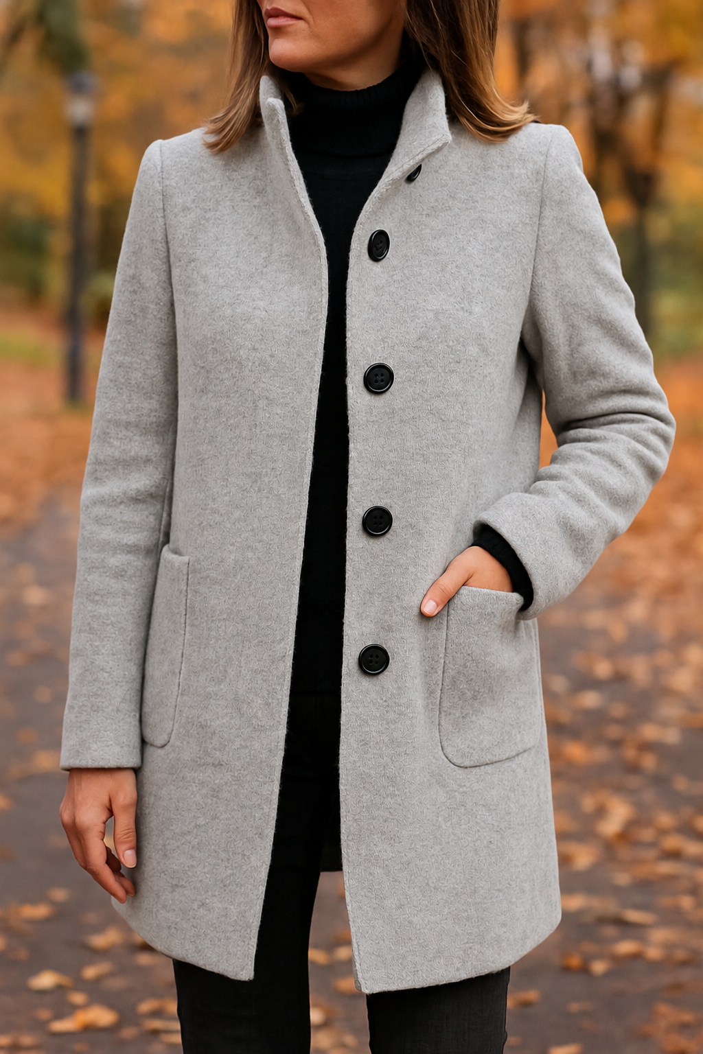 veloraea | Women’s Elegant Vintage Stand Collar Wool Winter Coat