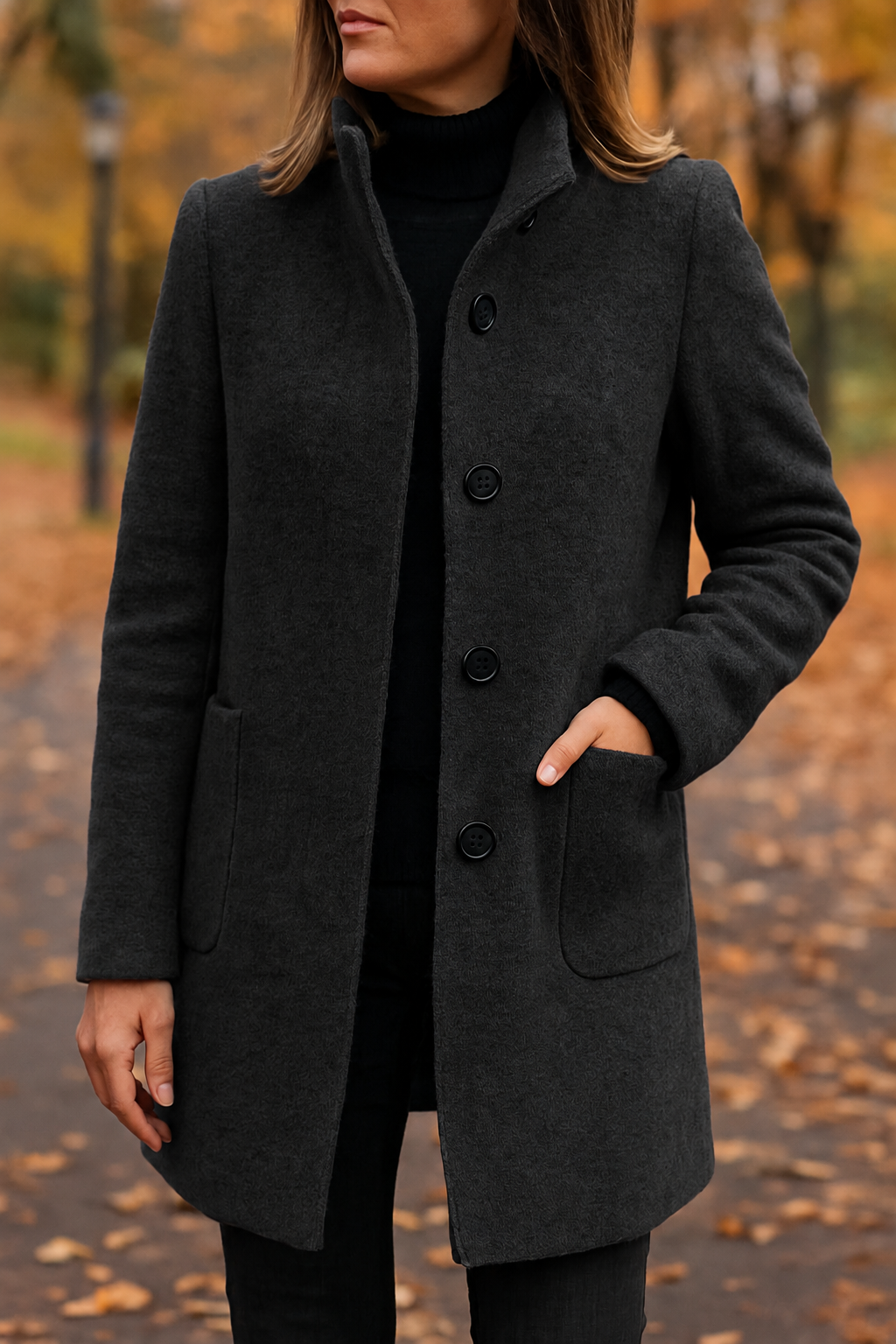 veloraea | Women’s Elegant Vintage Stand Collar Wool Winter Coat