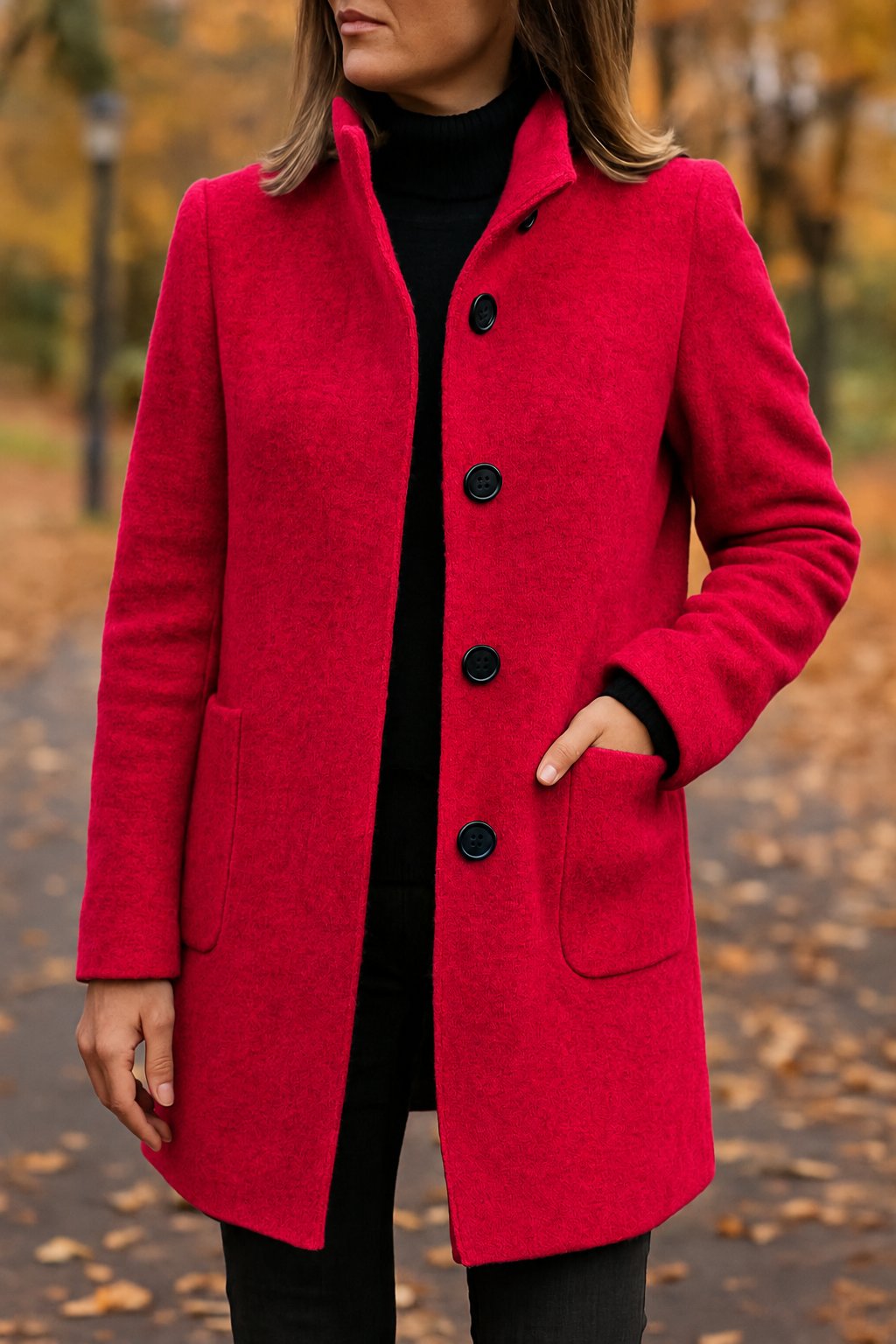 veloraea | Women’s Elegant Vintage Stand Collar Wool Winter Coat