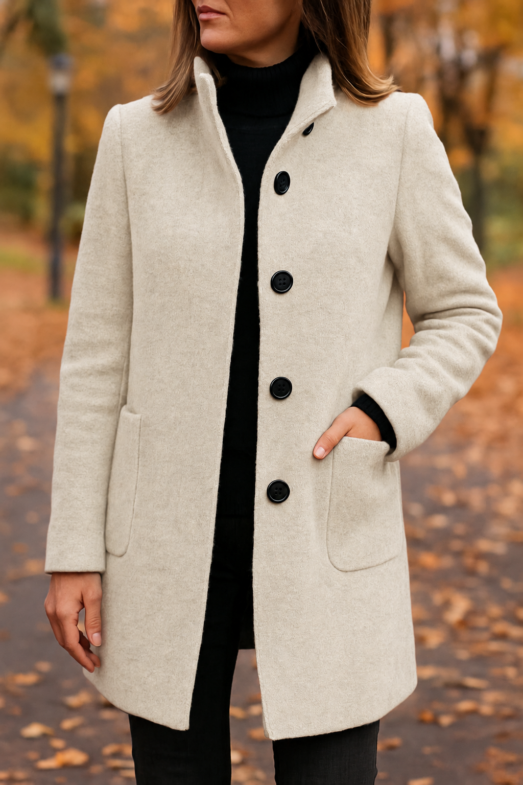 veloraea | Women’s Elegant Vintage Stand Collar Wool Winter Coat