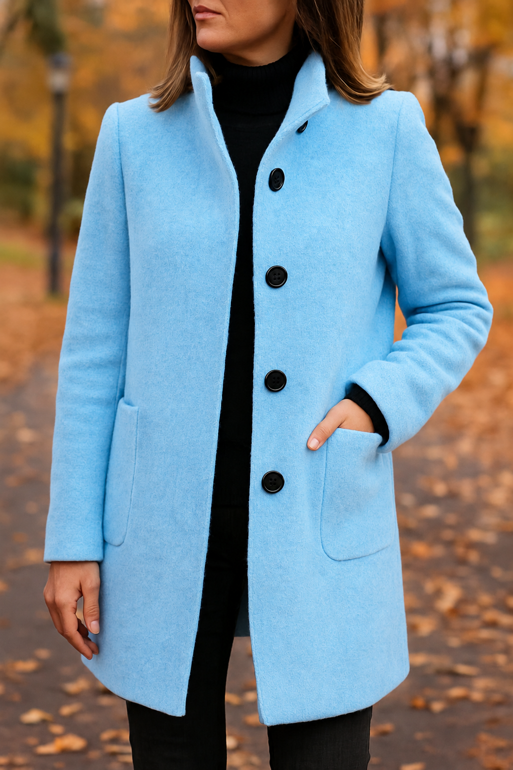 veloraea | Women’s Elegant Vintage Stand Collar Wool Winter Coat
