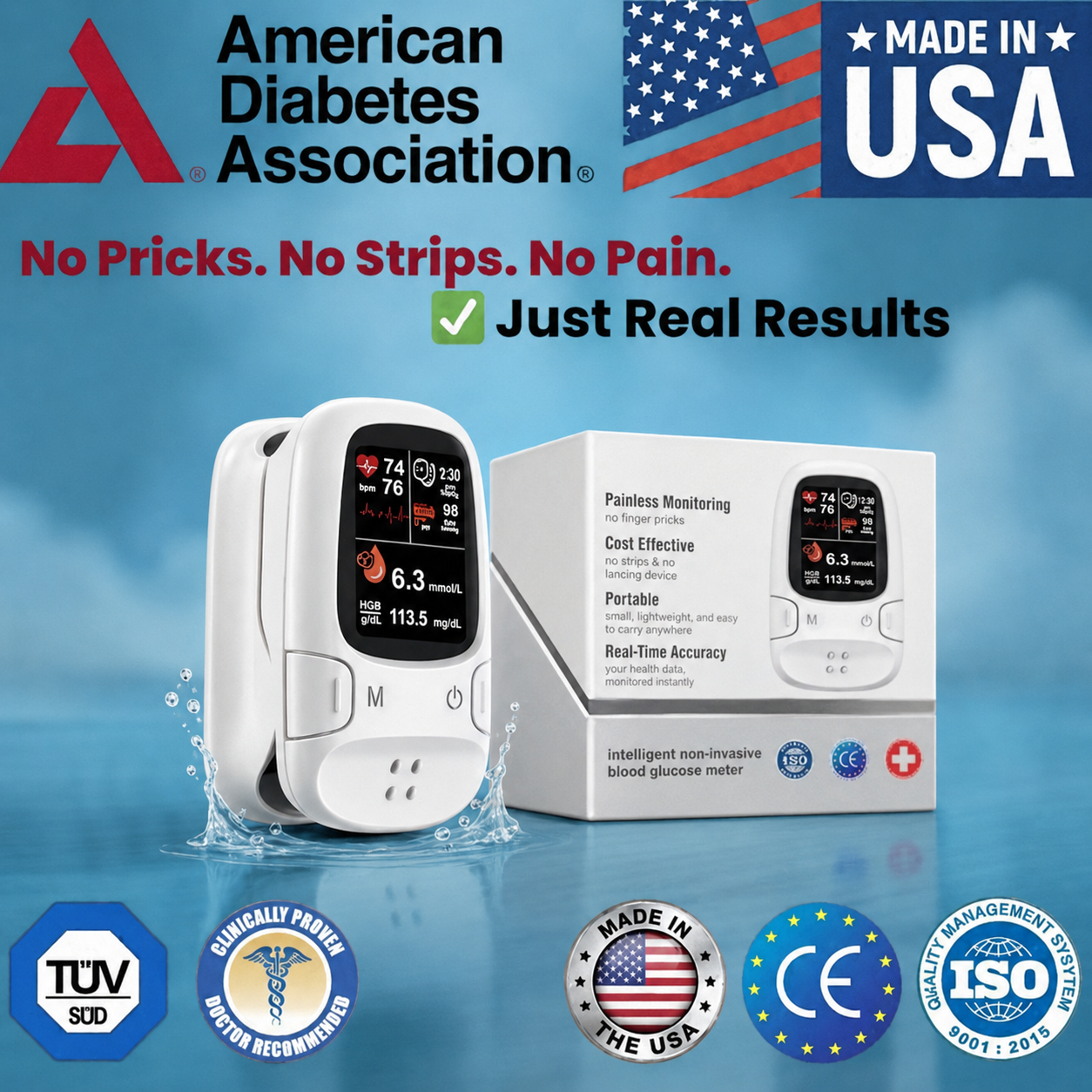 Professional 3-in-1 Glucose & Vital Signs Monitor