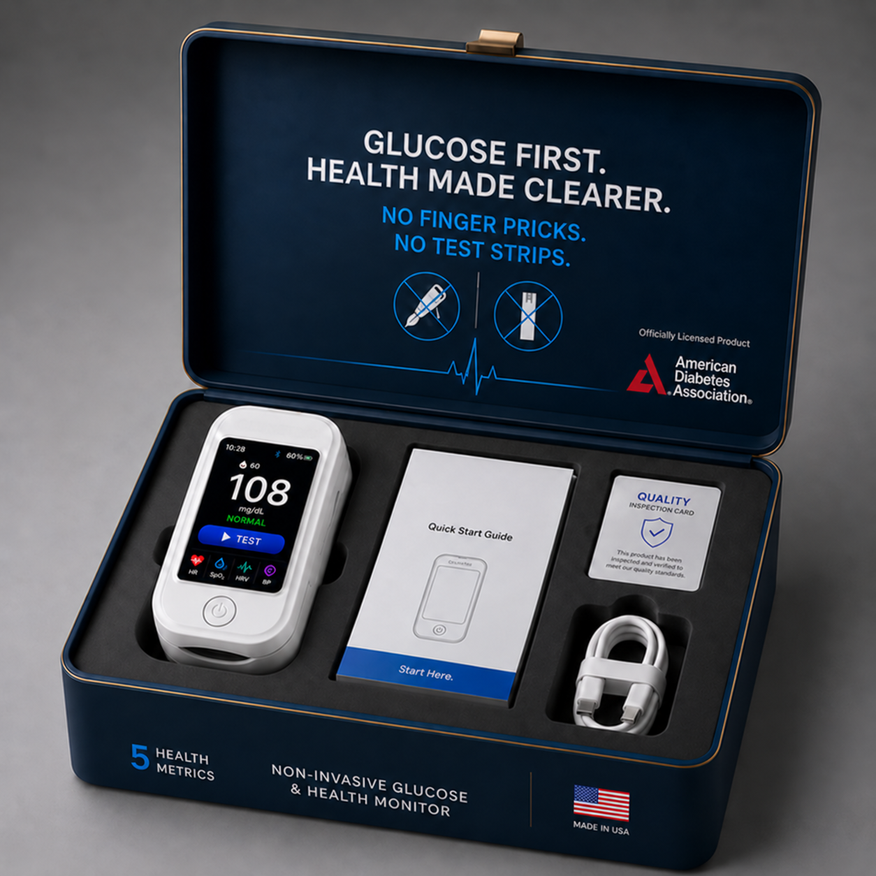 Hot Sale Non-Invasive Glucose & Health Monitor | 🩸 No Finger Pricks Blood Sugar Monitoring Device