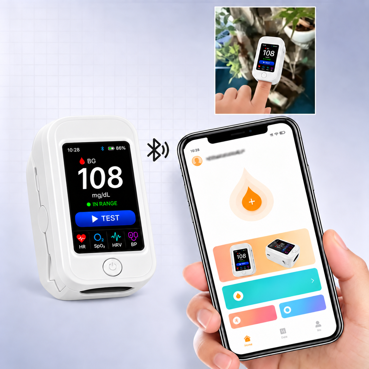 Hot Sale Non-Invasive Glucose & Health Monitor | 🩸 No Finger Pricks Blood Sugar Monitoring Device