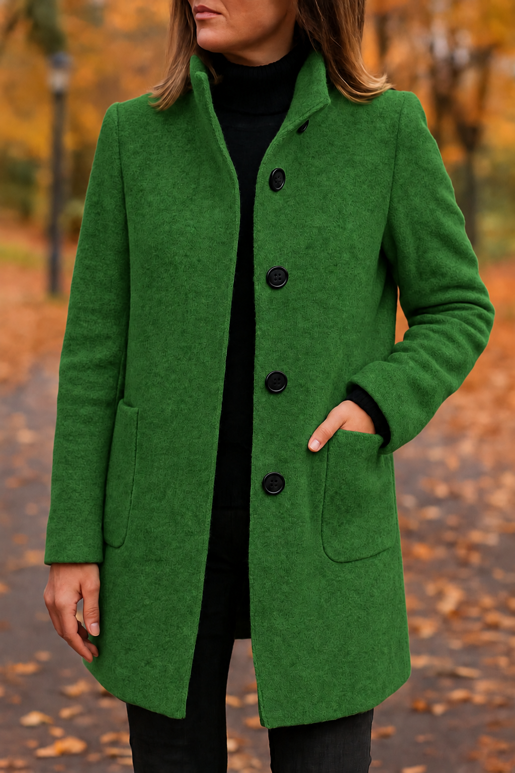 veloraea | Women’s Elegant Vintage Stand Collar Wool Winter Coat
