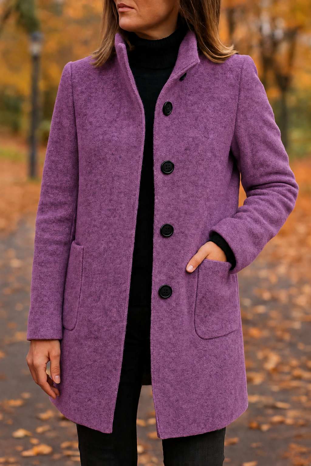 veloraea | Women’s Elegant Vintage Stand Collar Wool Winter Coat