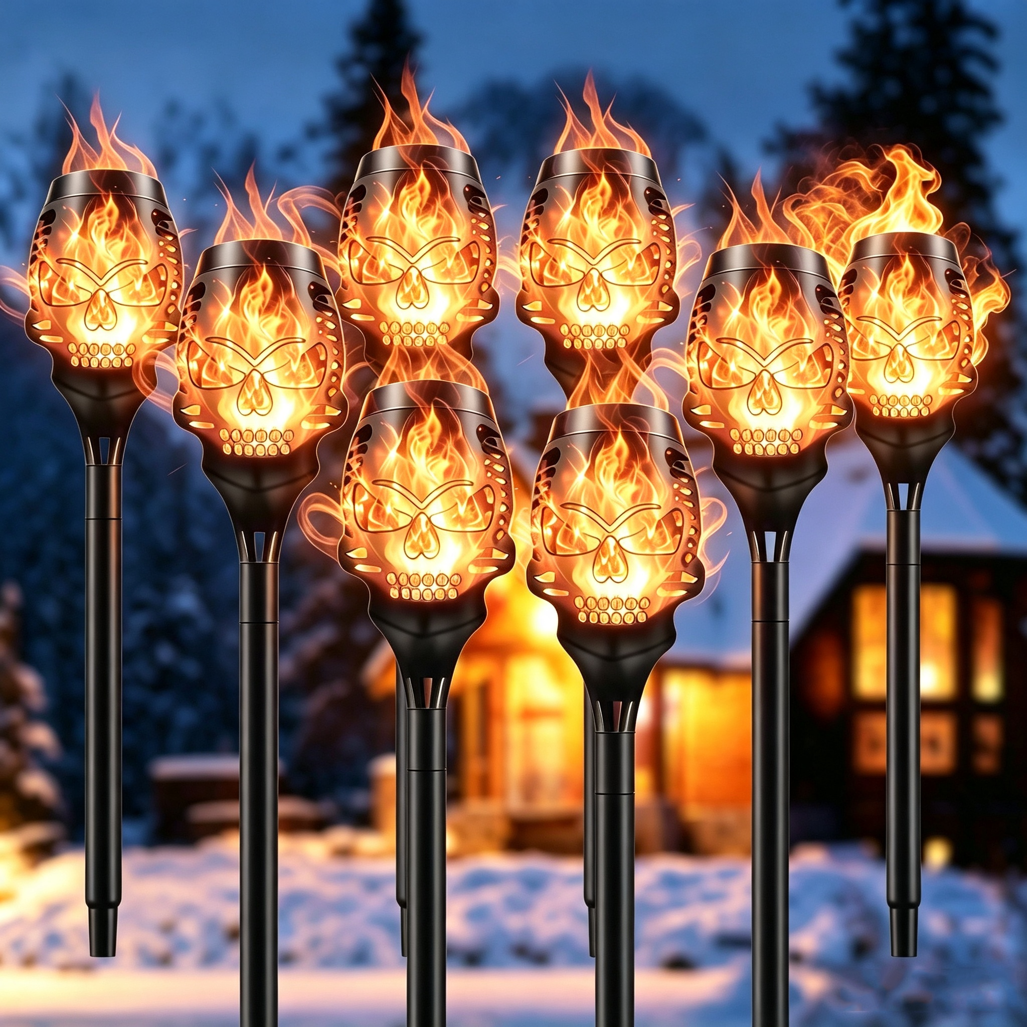 🔥Halloween-Frühbucher-Aktion: 55 % Rabatt🔥Halloween-Solarleuchten: Totenkopf mit Flammen-Effekt💀