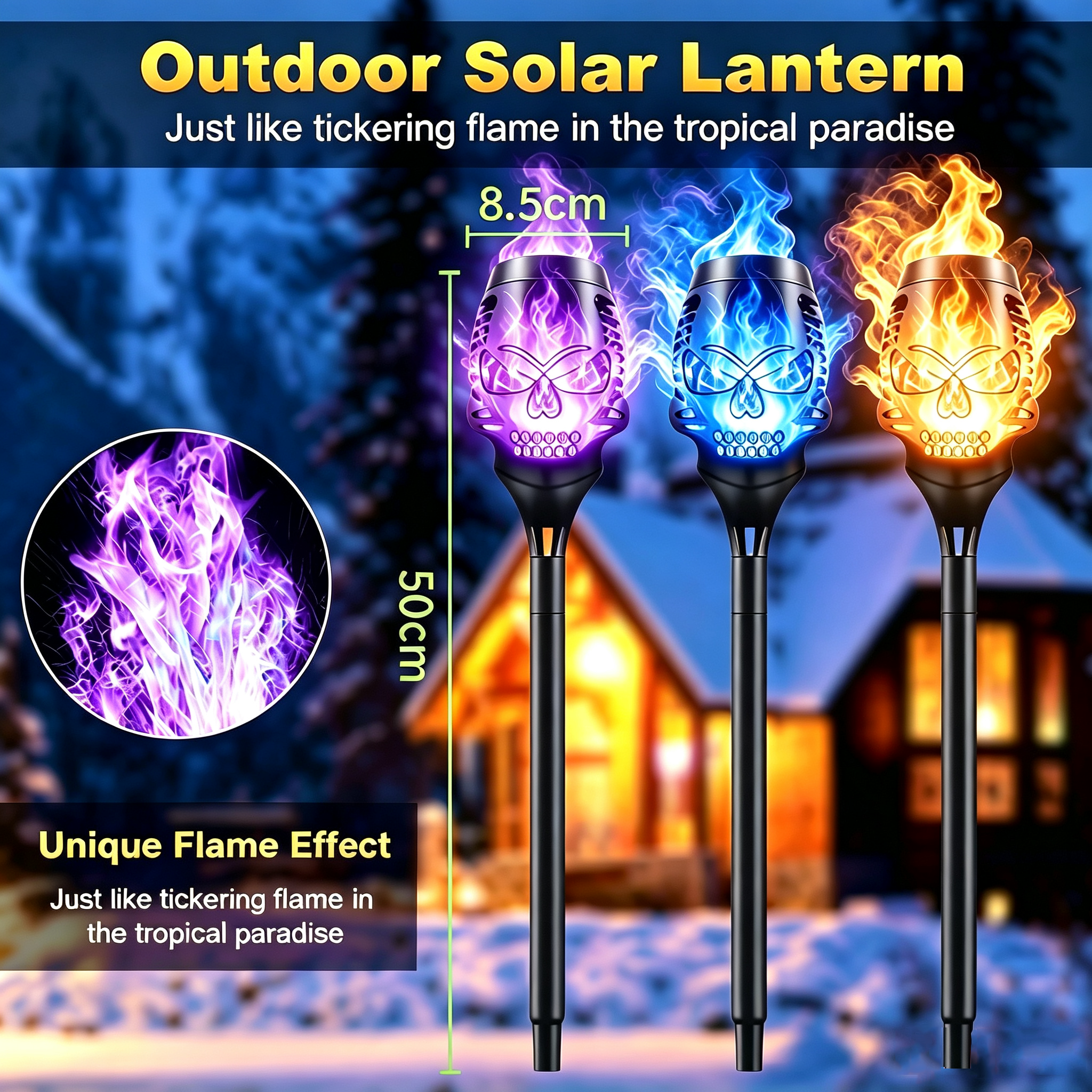 🔥Halloween-Frühbucher-Aktion: 55 % Rabatt🔥Halloween-Solarleuchten: Totenkopf mit Flammen-Effekt💀