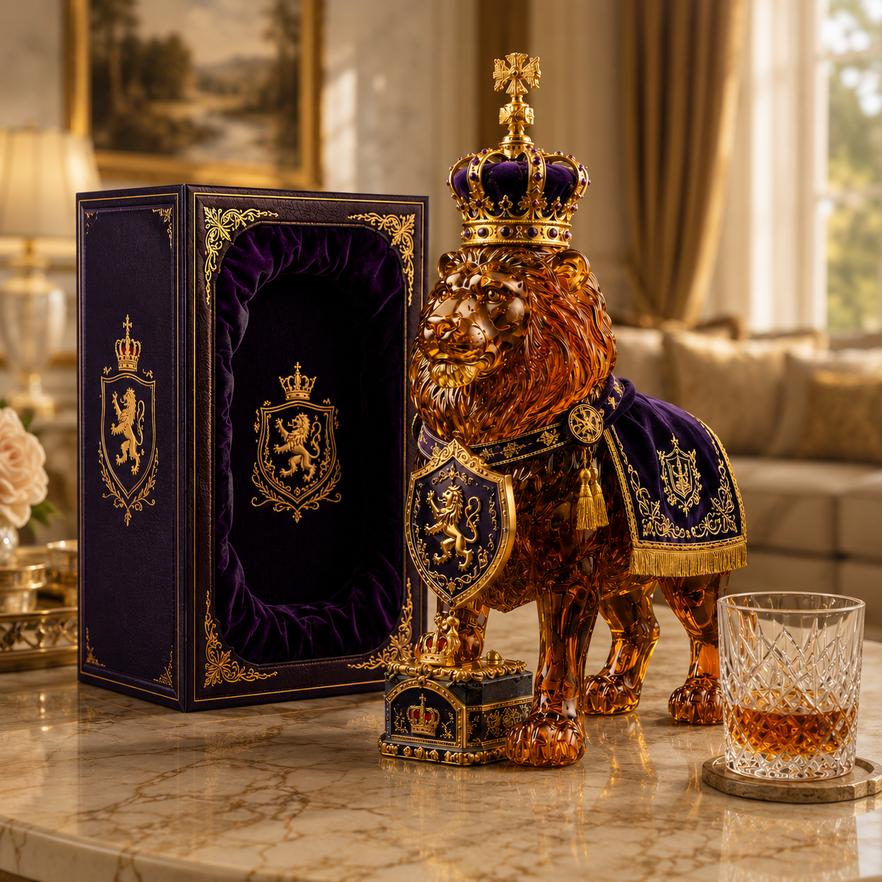 👑Crown Royal Lion Whiskey-Flasche zum 87. Jubiläum