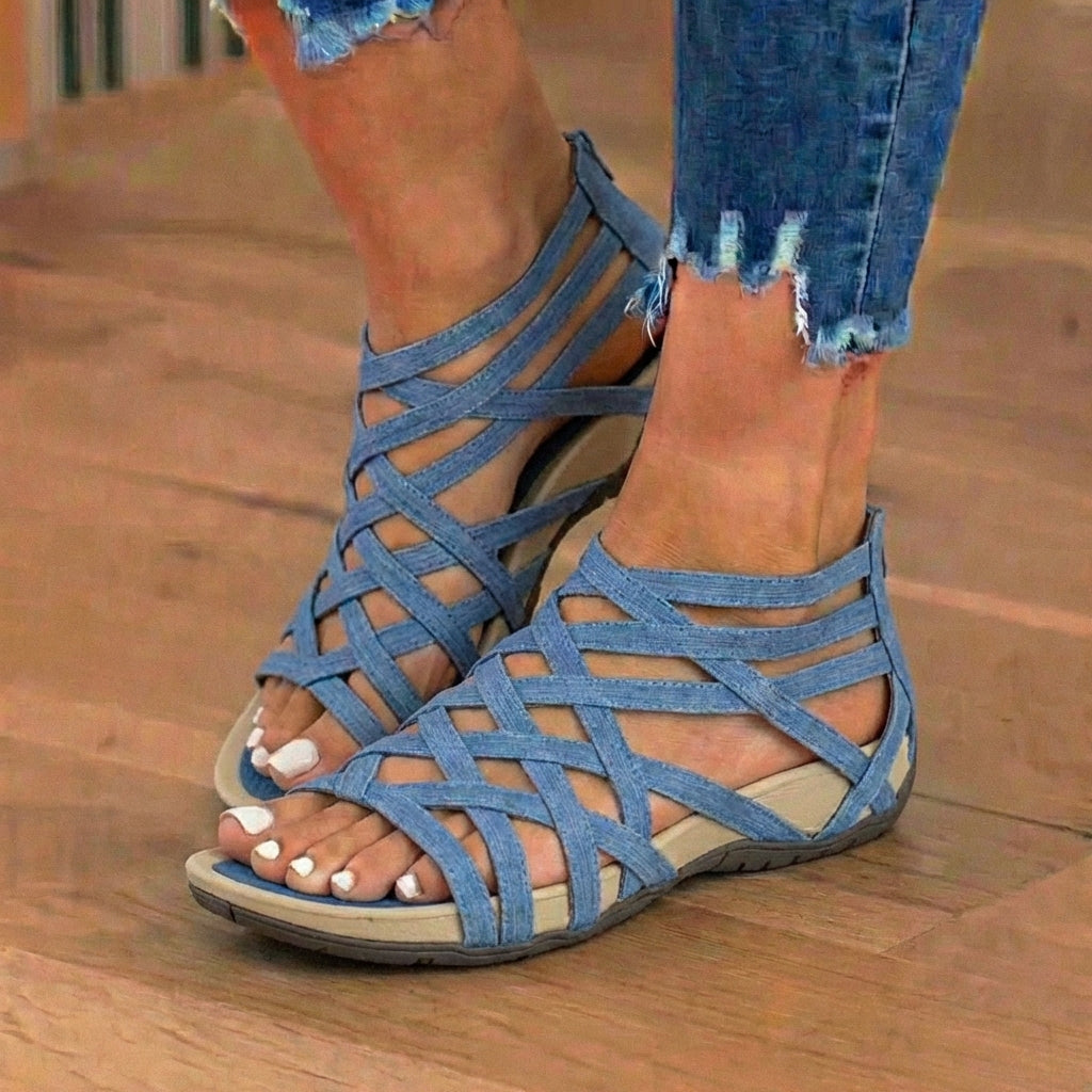 Gladiatoren-Sandalen – Design mit mehreren Riemen am Knöchel