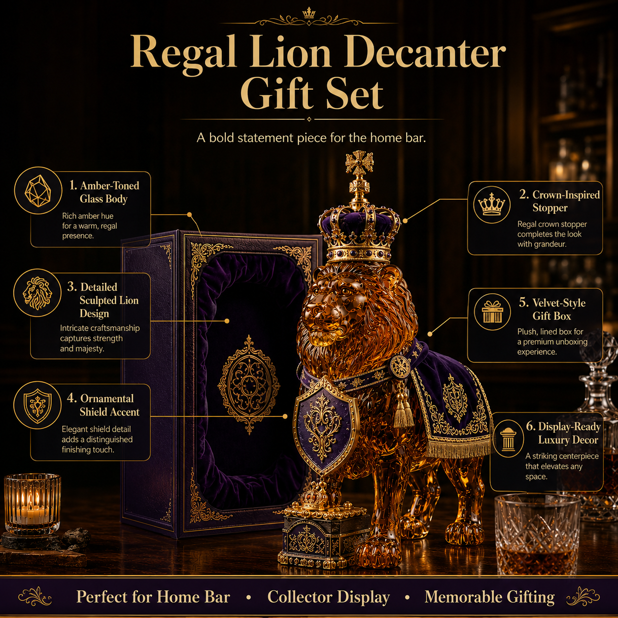 👑Crown Royal Lion Whiskey-Flasche zum 87. Jubiläum