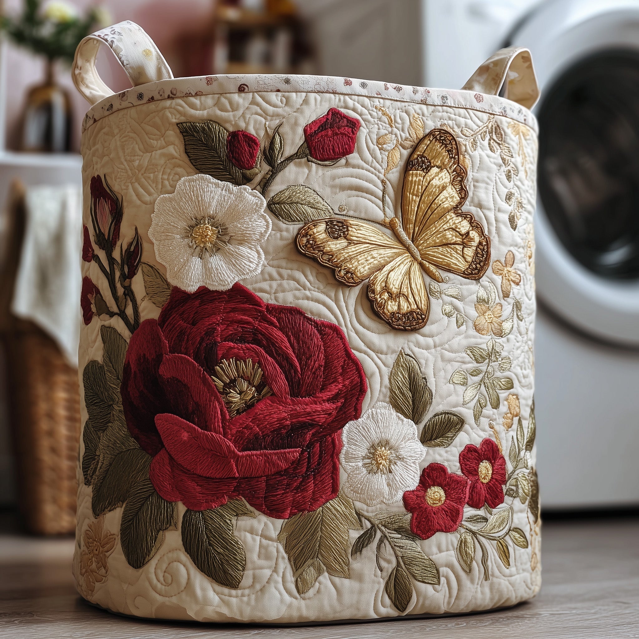 Butterfly Heaven Quilted Laundry Basket GFTOHD9690