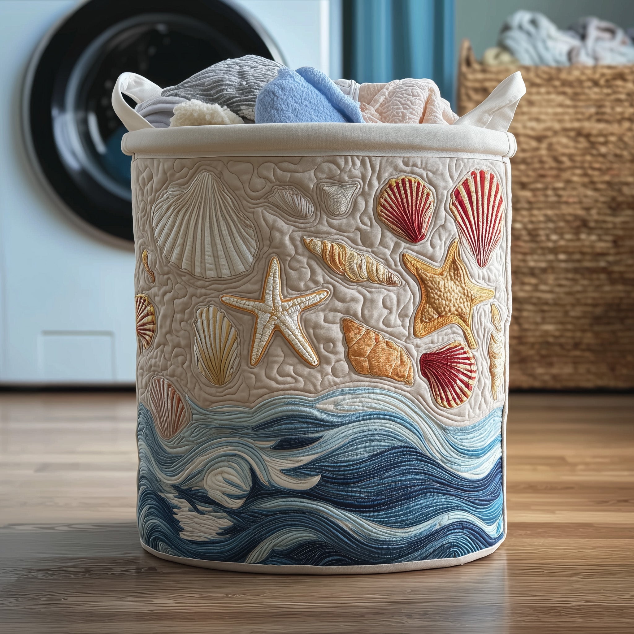 Ocean Breeze Quilted Laundry Basket GFTOMA3845