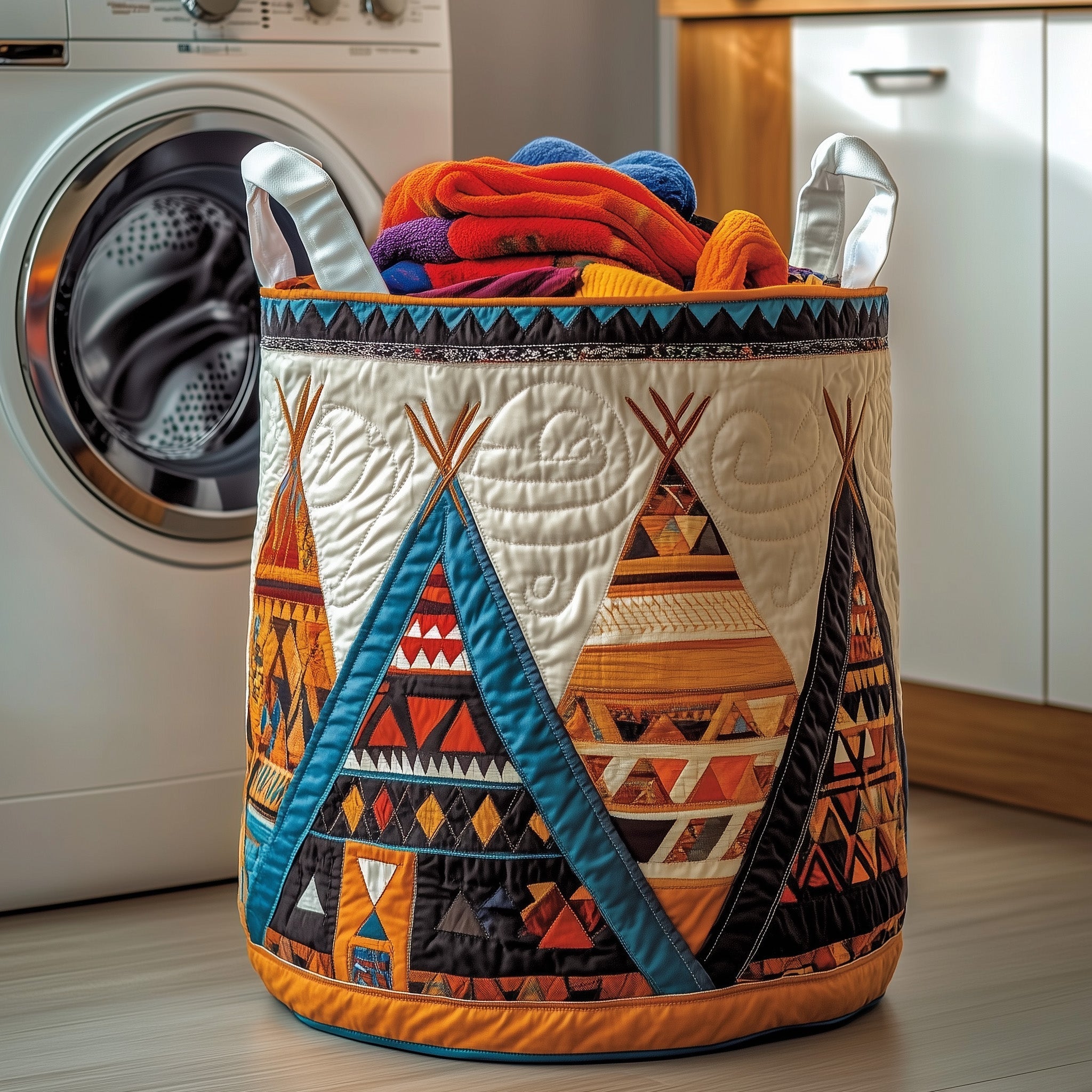 Tribal Comfort Quilted Laundry Basket GFTOMA4644