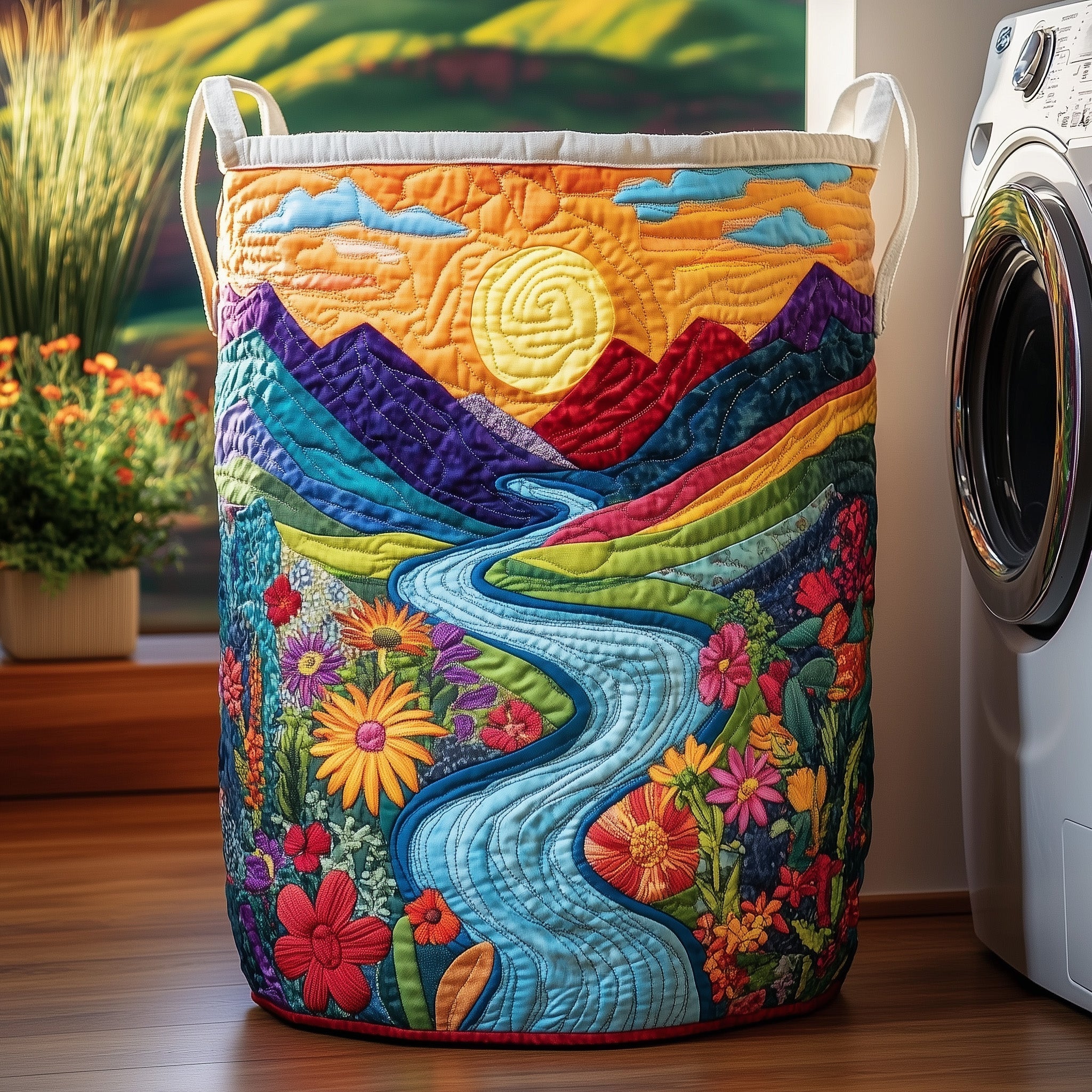 Meadow Hill Quilted Laundry Basket GFTONT3269