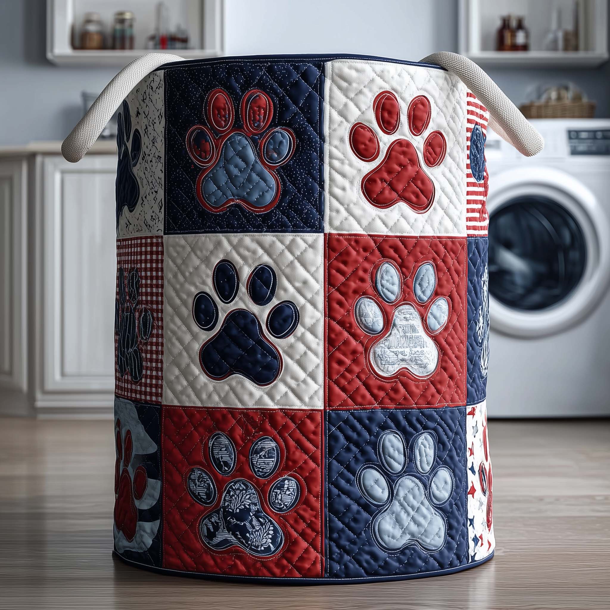 Autumn Paws Quilted Laundry Basket GFTOQM1760