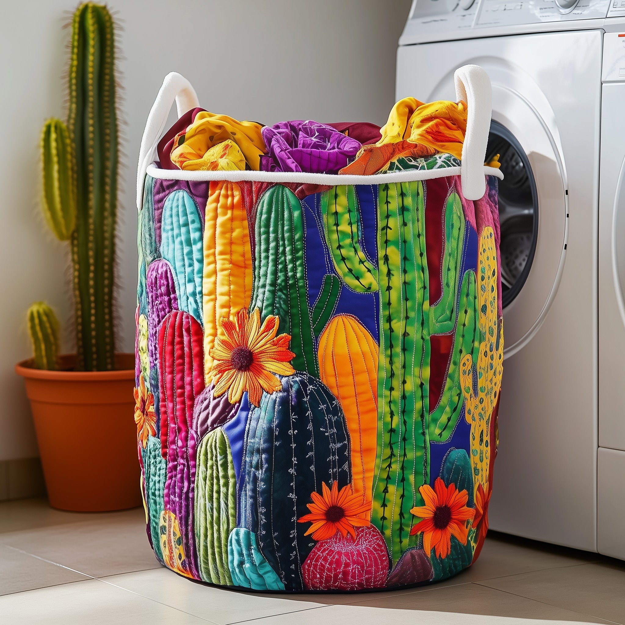 Dreamy Cactus Quilted Laundry Basket GFTOTG289