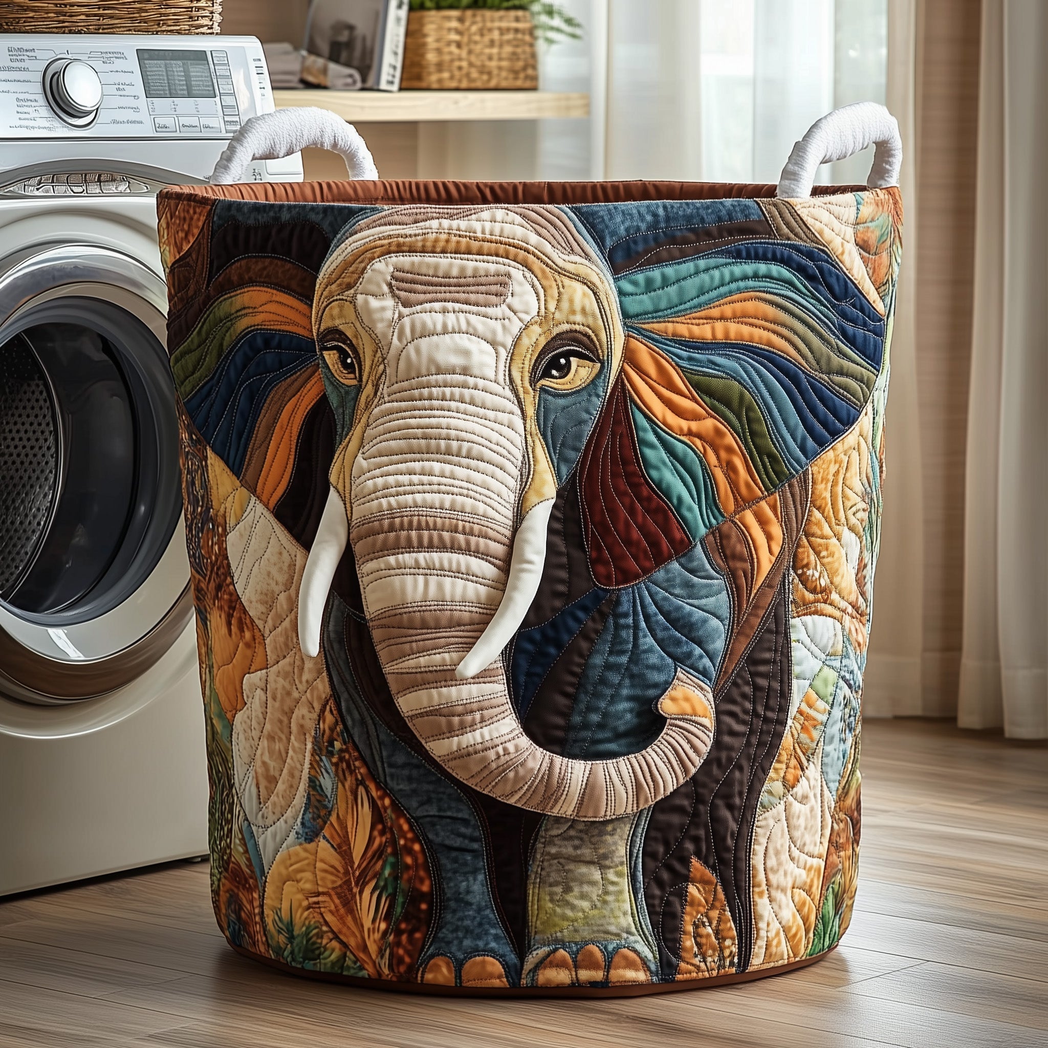 Elephant Quilted Laundry Basket GFTOTP11821
