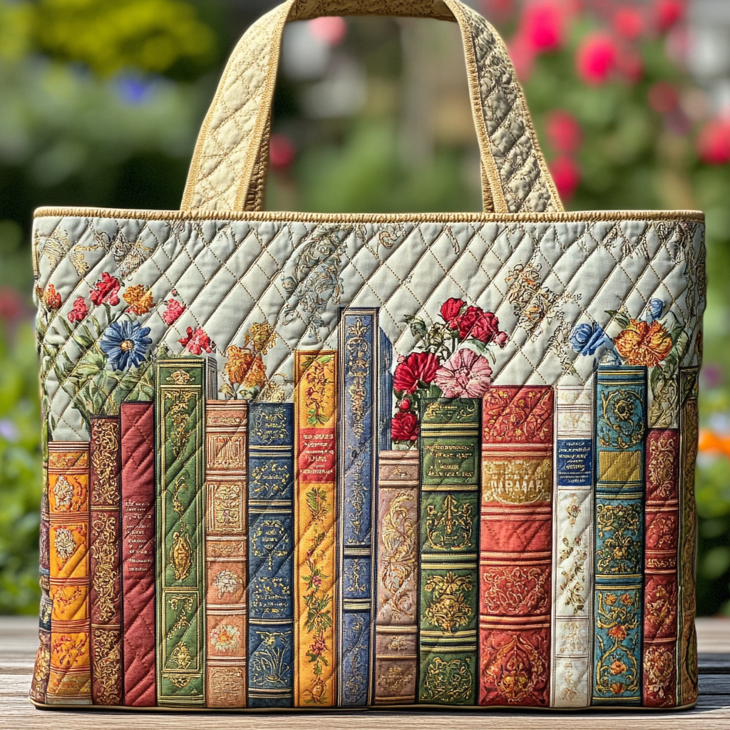 Leaf Chapter Quilted Tote  Bag