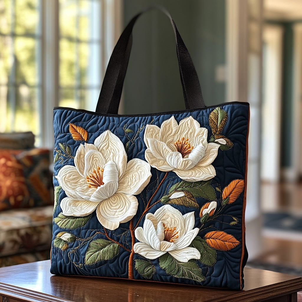 Sweet Magnolia Quilted Tote Bag