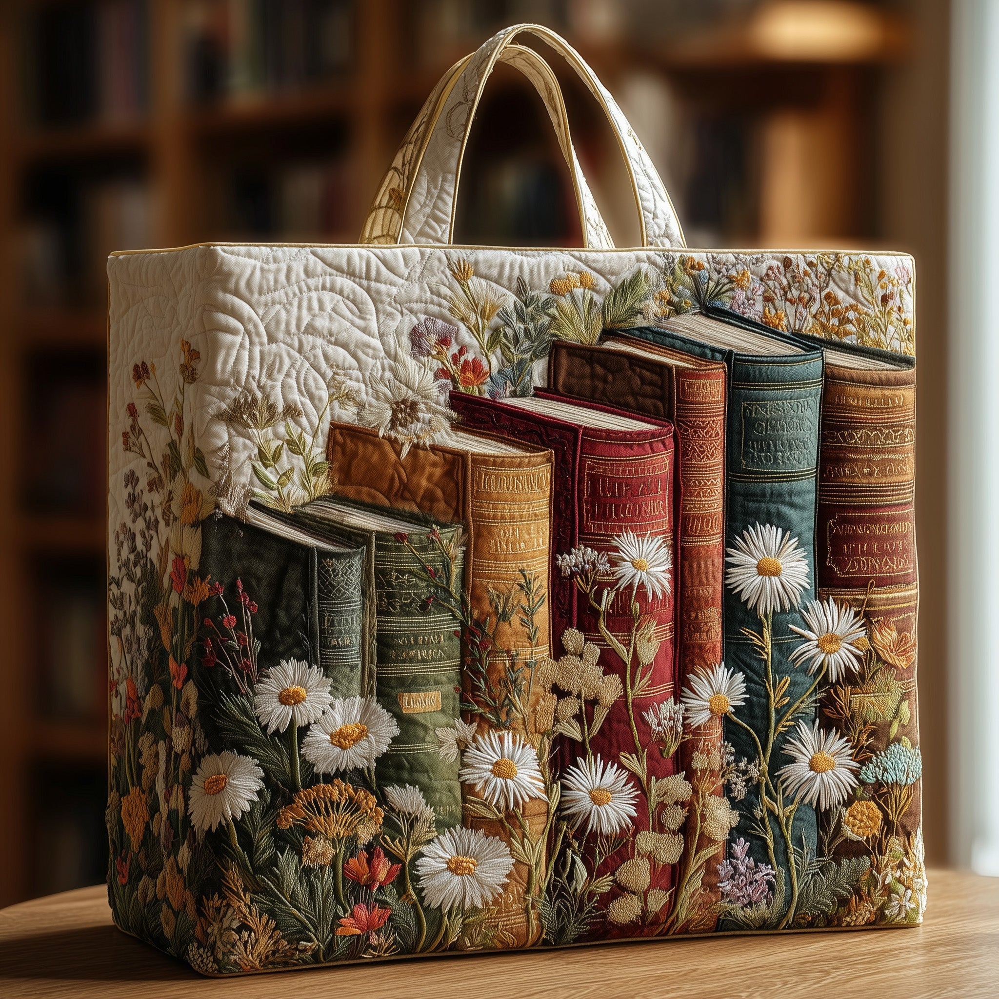 Vintage Bookish Quilted Tote Bag GFTONL5210