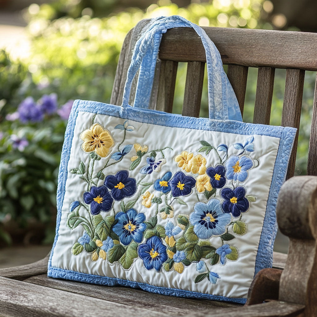 Blooming Sentiments Quilted Tote  Bag