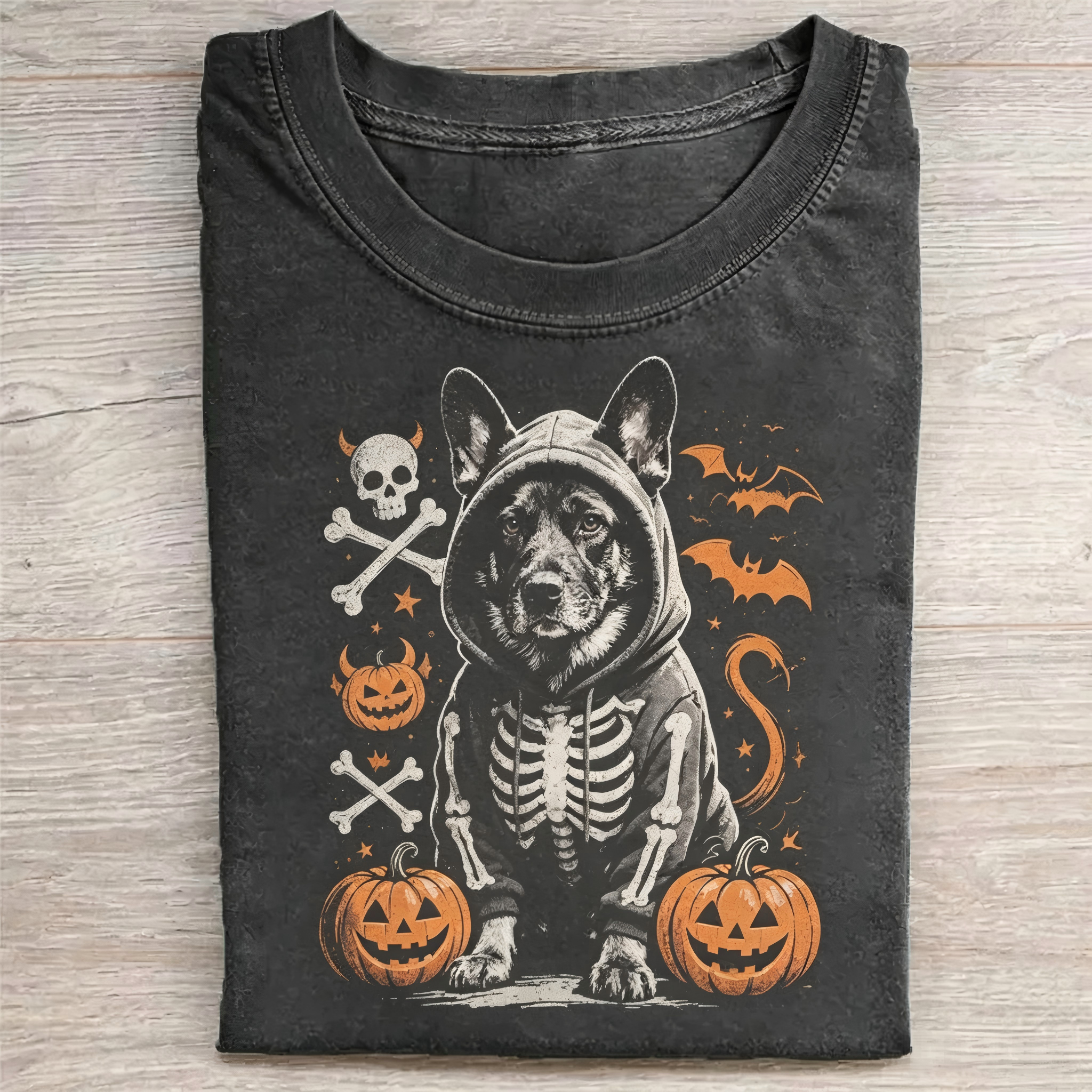 German Shepherd Halloween Skeleton Costume Shirt