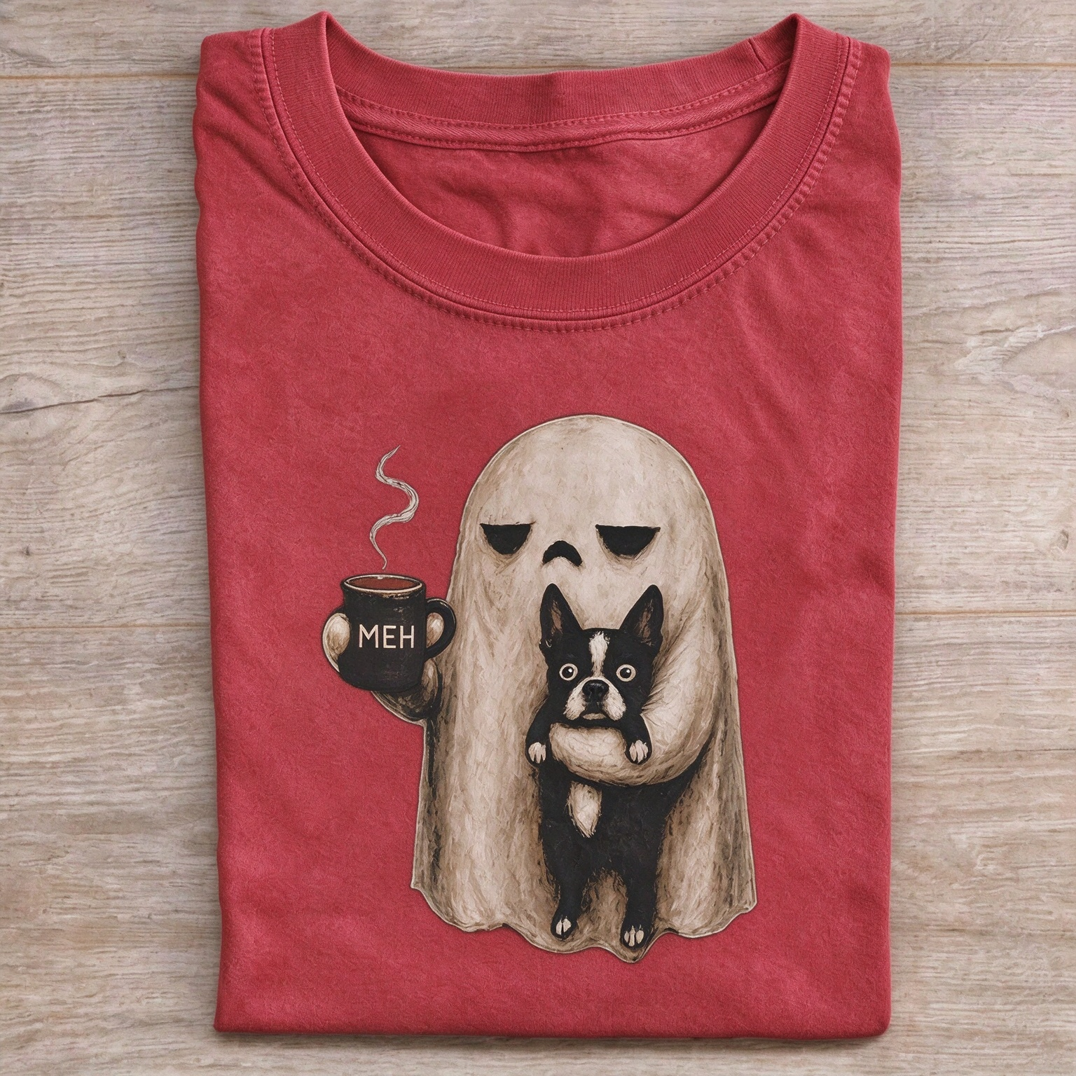 Grumpy Ghost Boston Terrier T-shirt