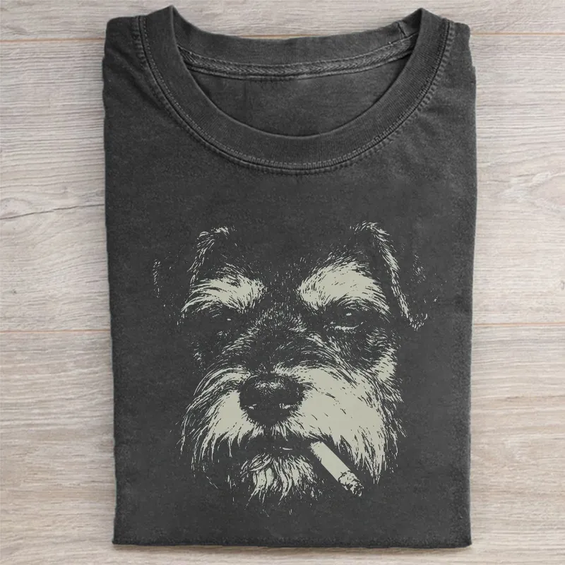 Smoking Schnauzer T-shirt