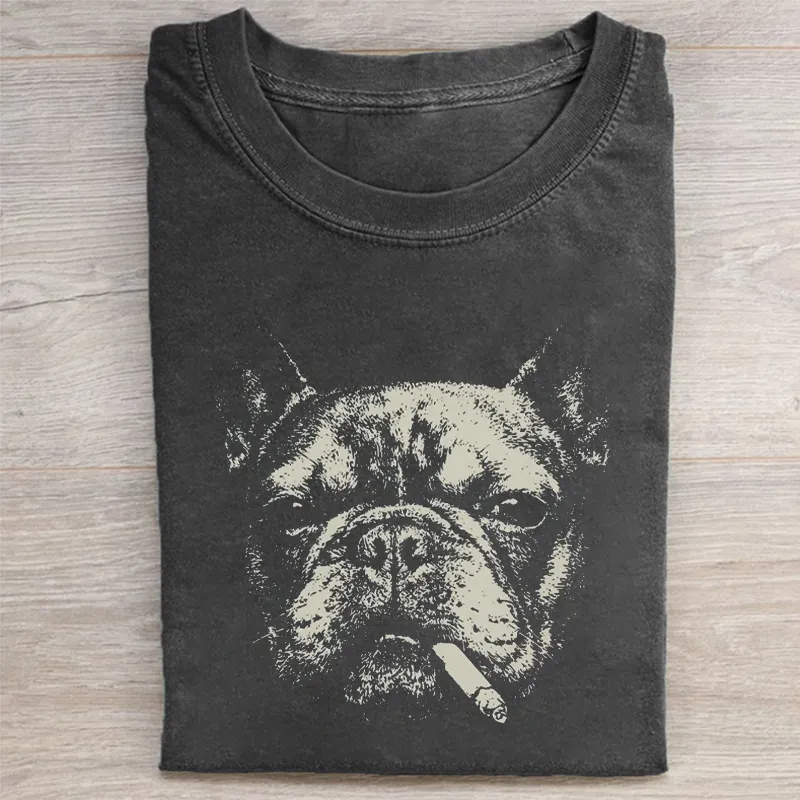 Smoking French Bulldog T-shirt