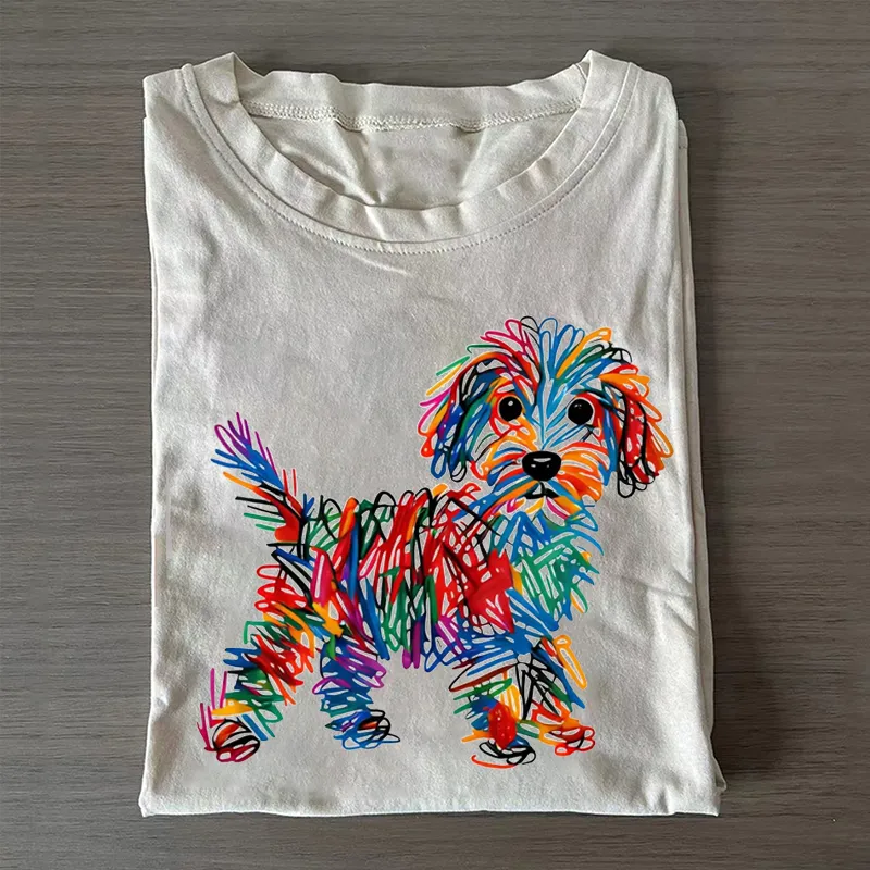 Scribble Dog Portrait T-shirt