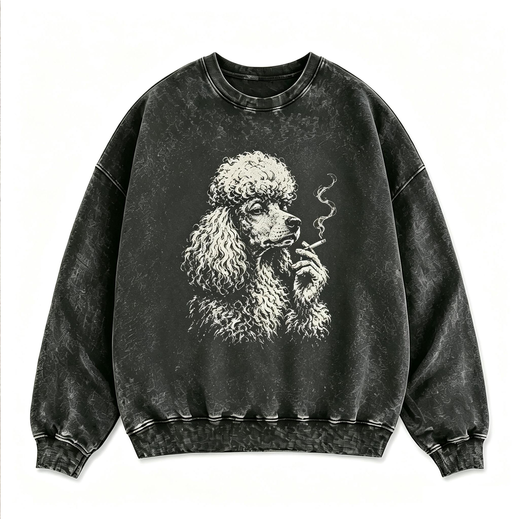 Funny Poodle Smoking Cigarette Sweatshirt