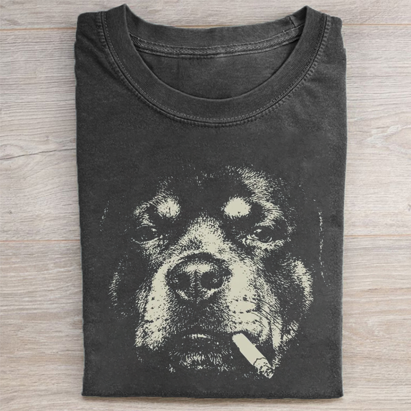 Smoking Rottweiler T-shirt