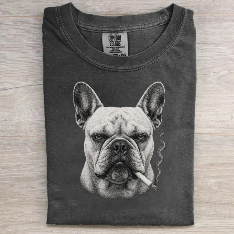 French Bulldog Smoking Chill