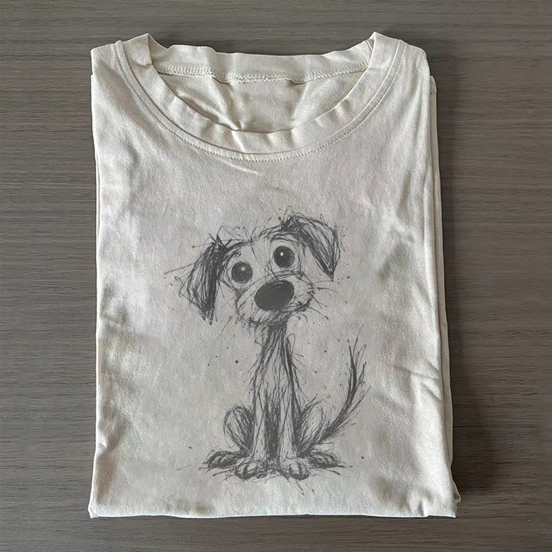 Puppy Doodle Graphic T-shirt