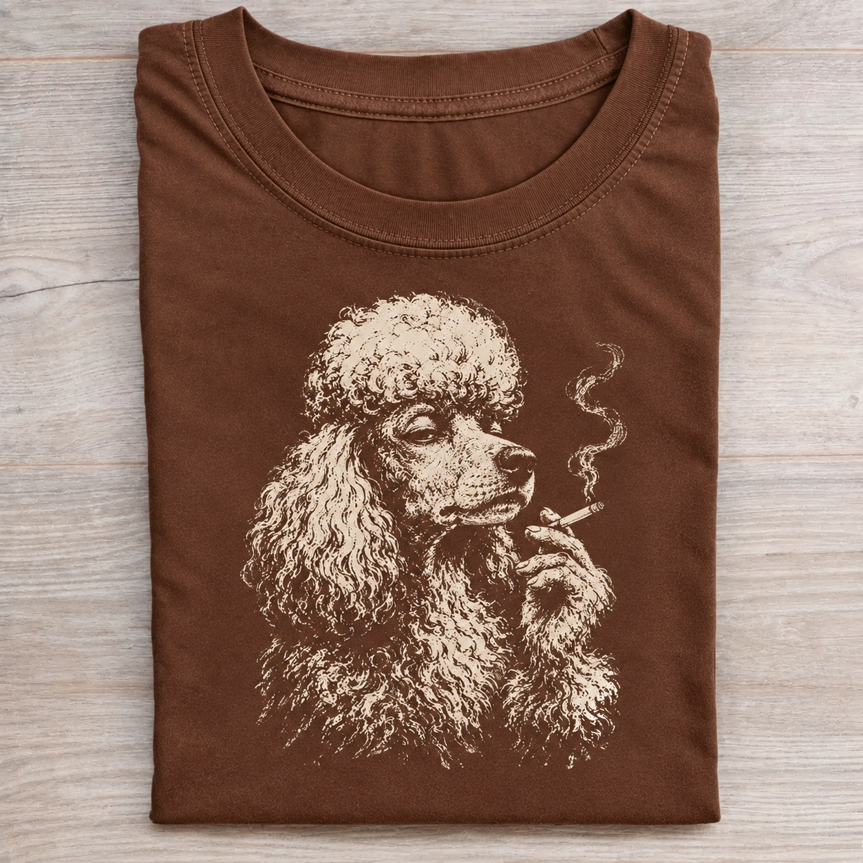 Funny Poodle Smoking Cigarette T-shirt