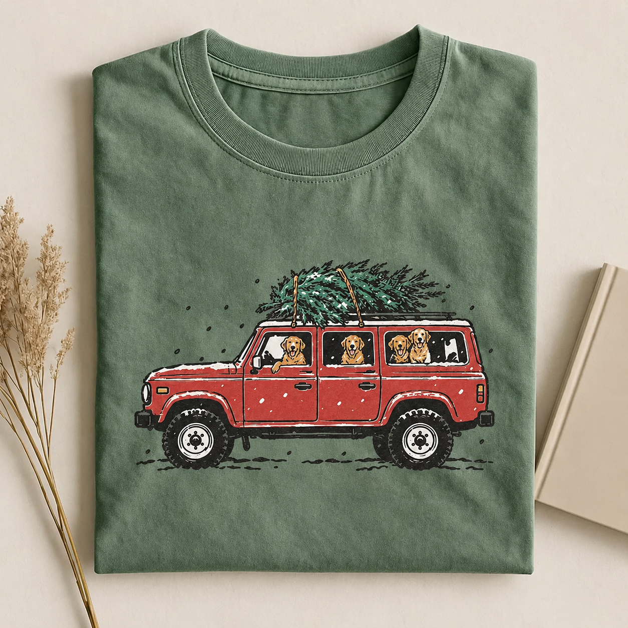 Funny Dog Christmas Tree T-shirt
