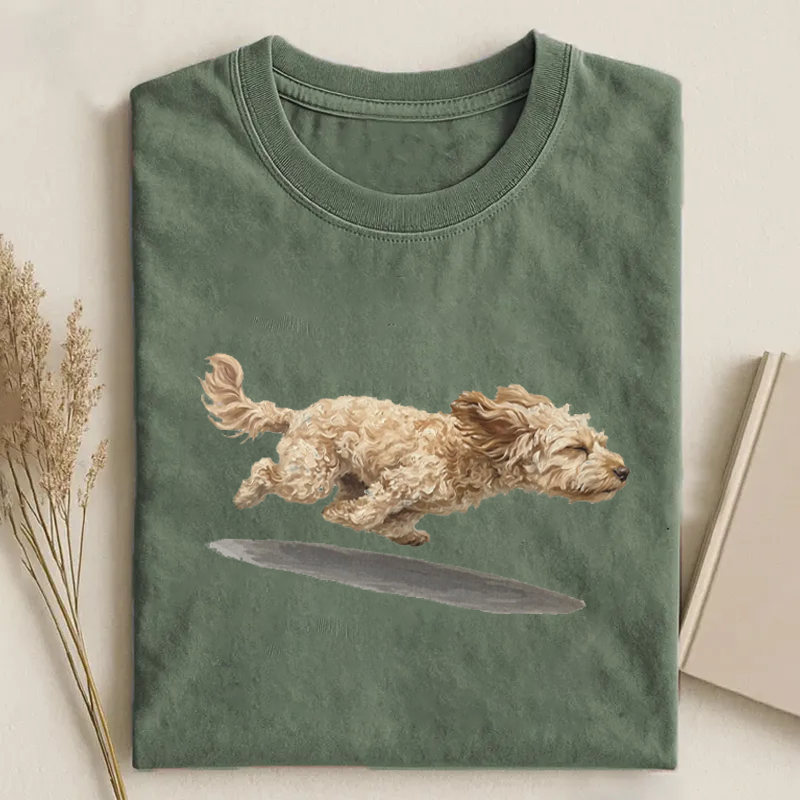 Running Cavapoo Dog Mom T-shirt