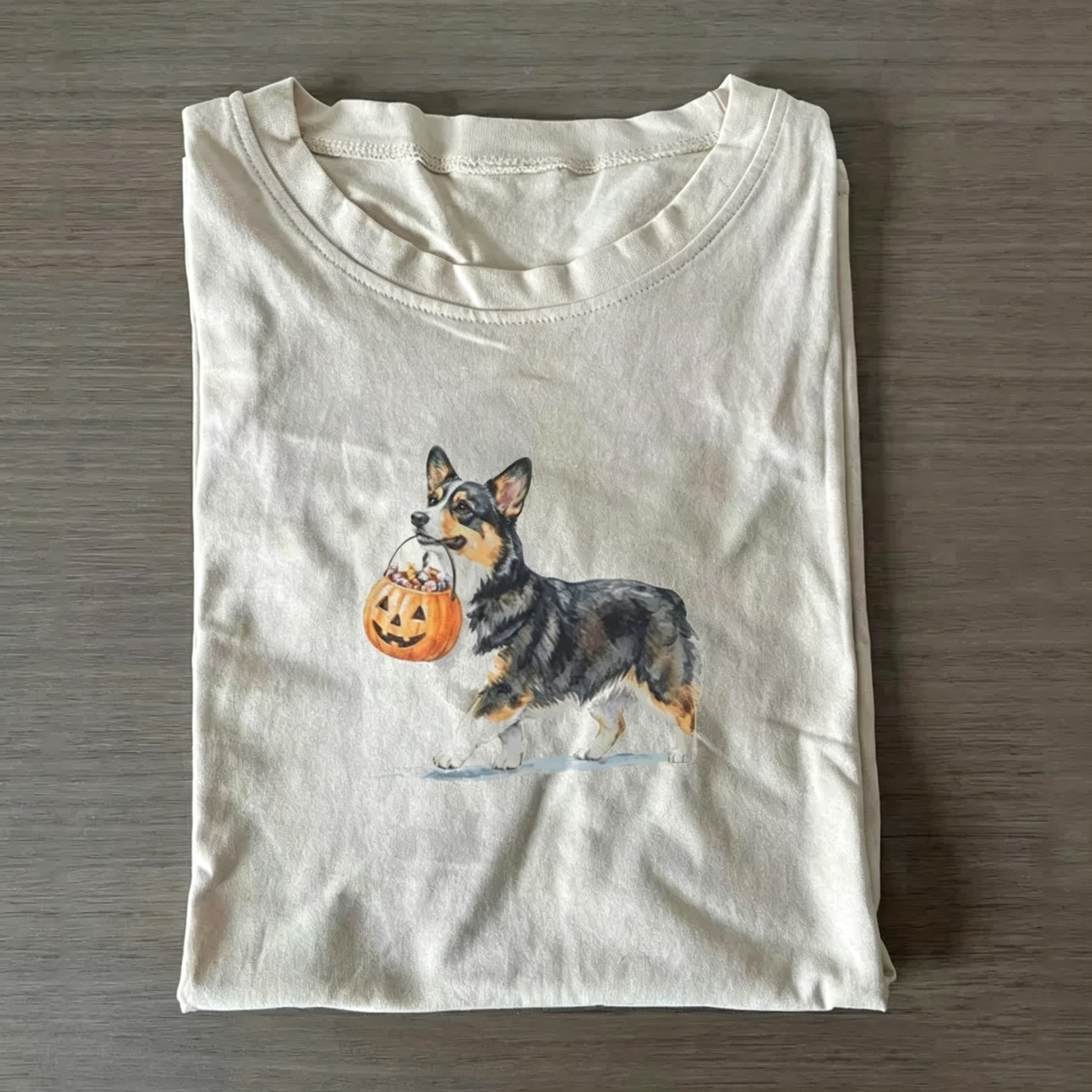 Tri color Corgi Halloween T-shirt
