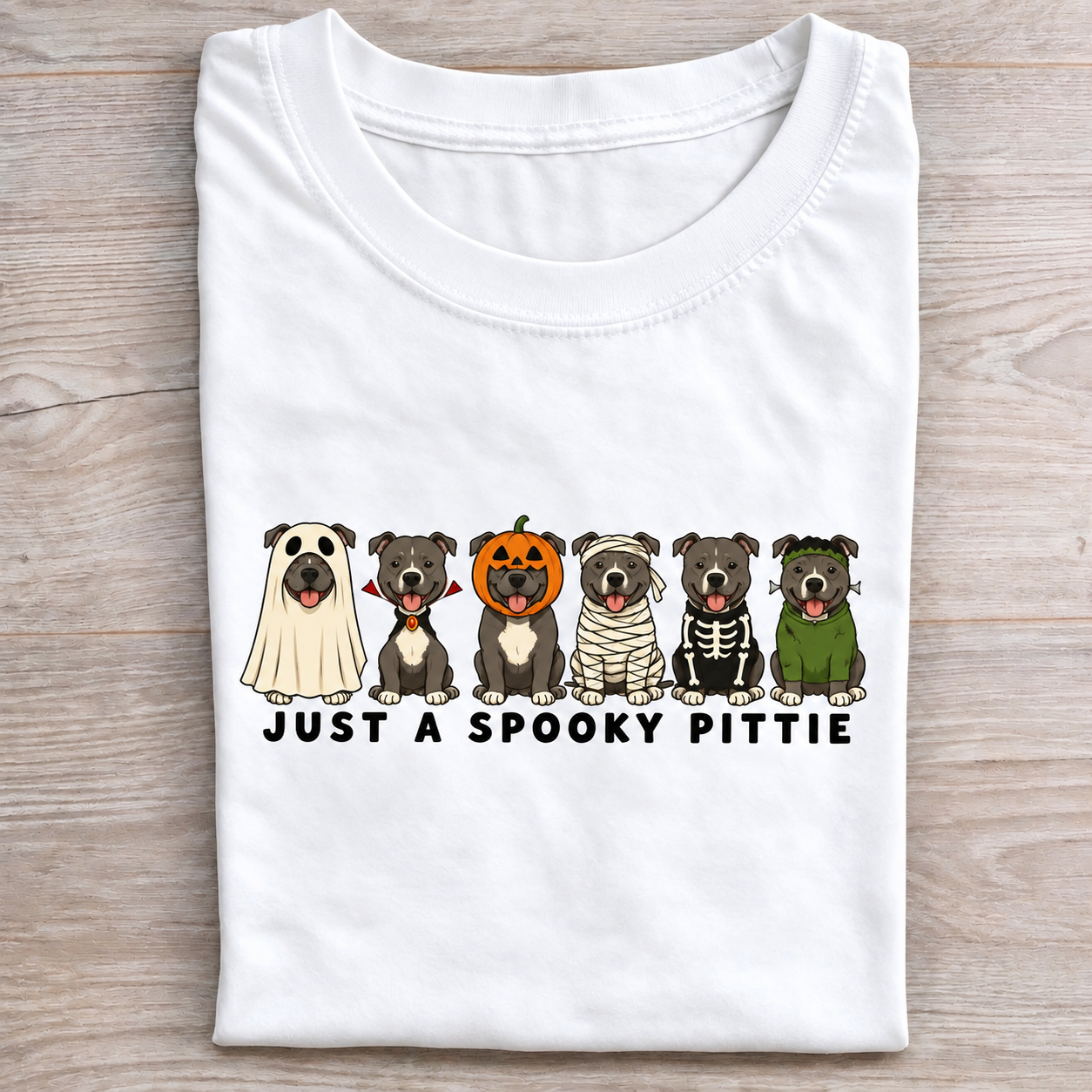 Just A Spooky Pittie Halloween T-shirt