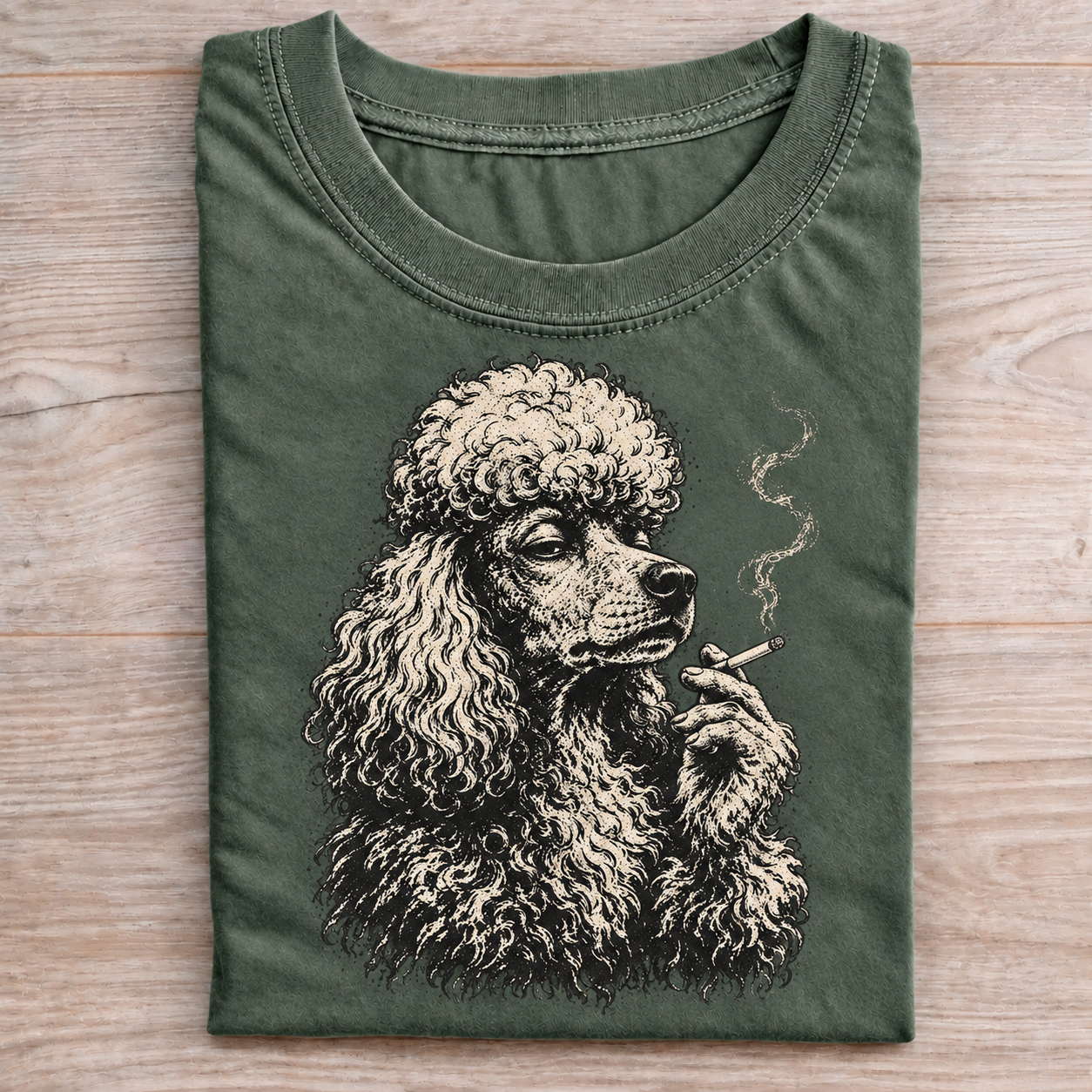 Funny Poodle Smoking Cigarette T-shirt