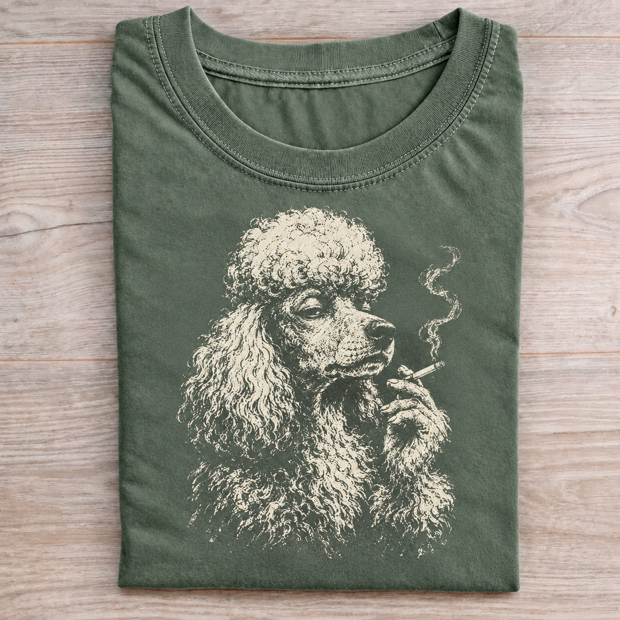 Funny Poodle Smoking Cigarette T-shirt