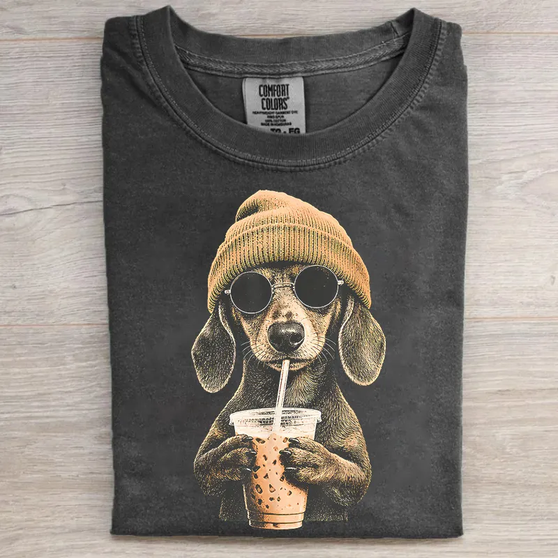 Dachshund Dog Iced Coffee T-shirt